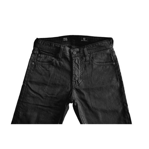 B0 NEW ADRIANO GOLDSCHMIED Dylan Black Coated Slim Skinny Jeans Sz 28 X 32 $188 - Picture 2 of 7